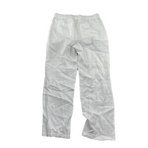 St Tropez West Linen Pants White Medium Women Beach Lightweight 30" Inseam 46-22